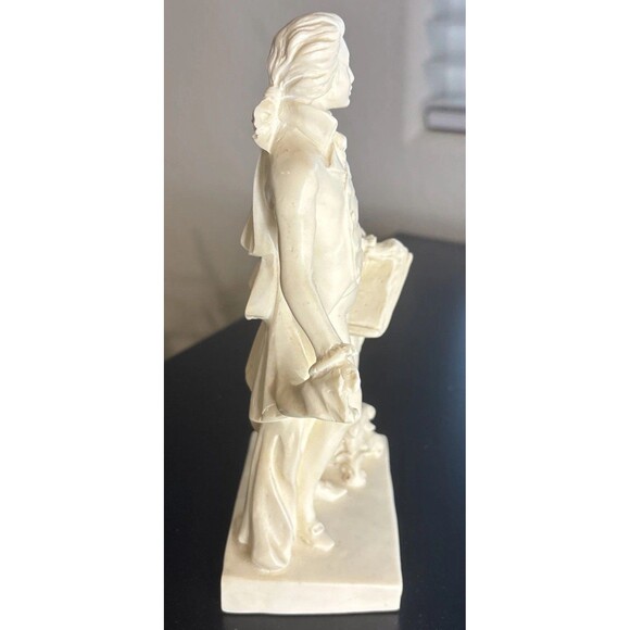 Vintage A. Santini Signed Wolfgang Amadeus MOZART 9" Tall White Resin Figurine - Picture 9 of 16